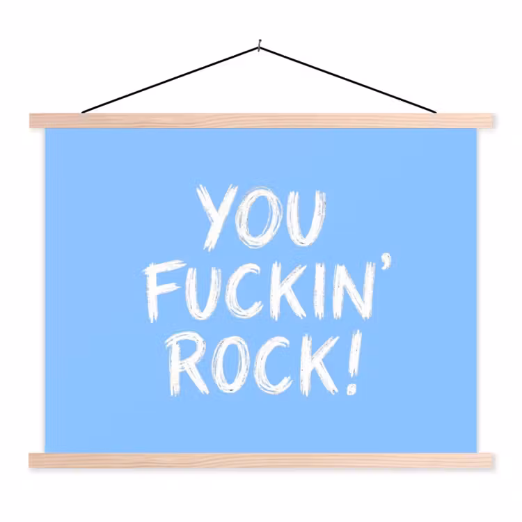 Schoolplaat - Blauw - Wit - You fuckin rock — 1