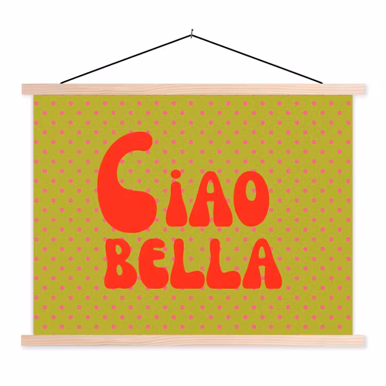 Schoolplaat - Ciao bella - Rood - Groen - Stippen — 1