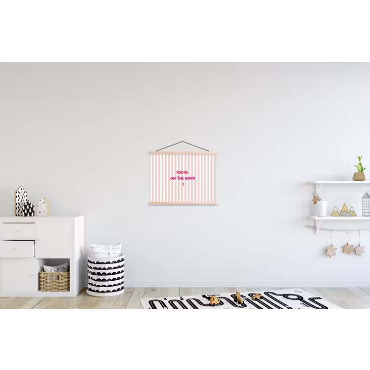 Schoolplaat - Focus on the good - Strepen - Roze - Smiley — 3