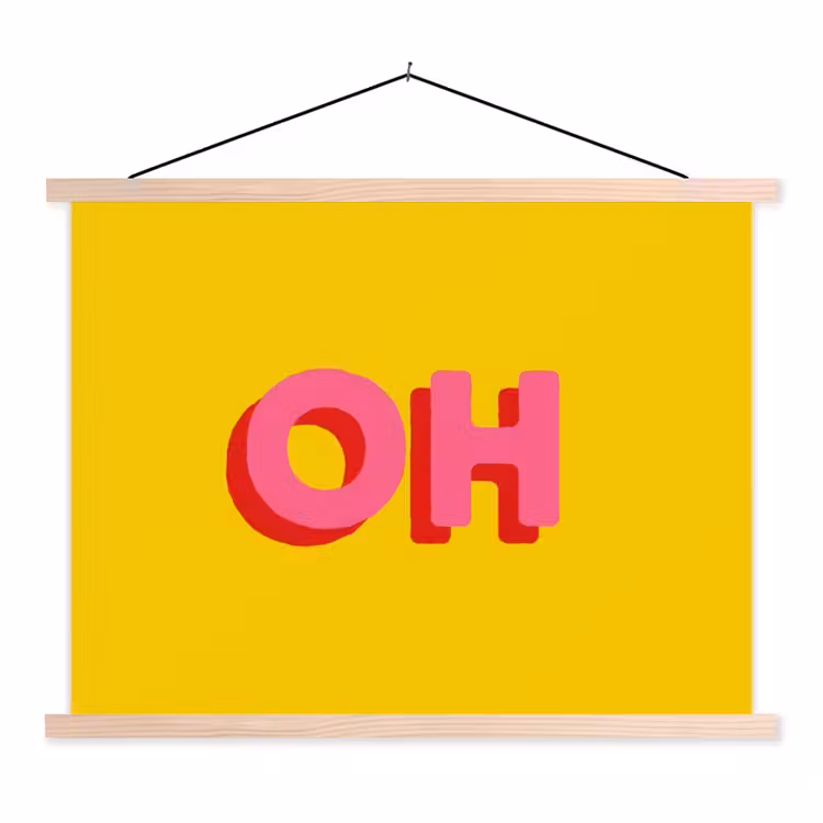 Schoolplaat - Geel - Roze - Oh - 3D — 1