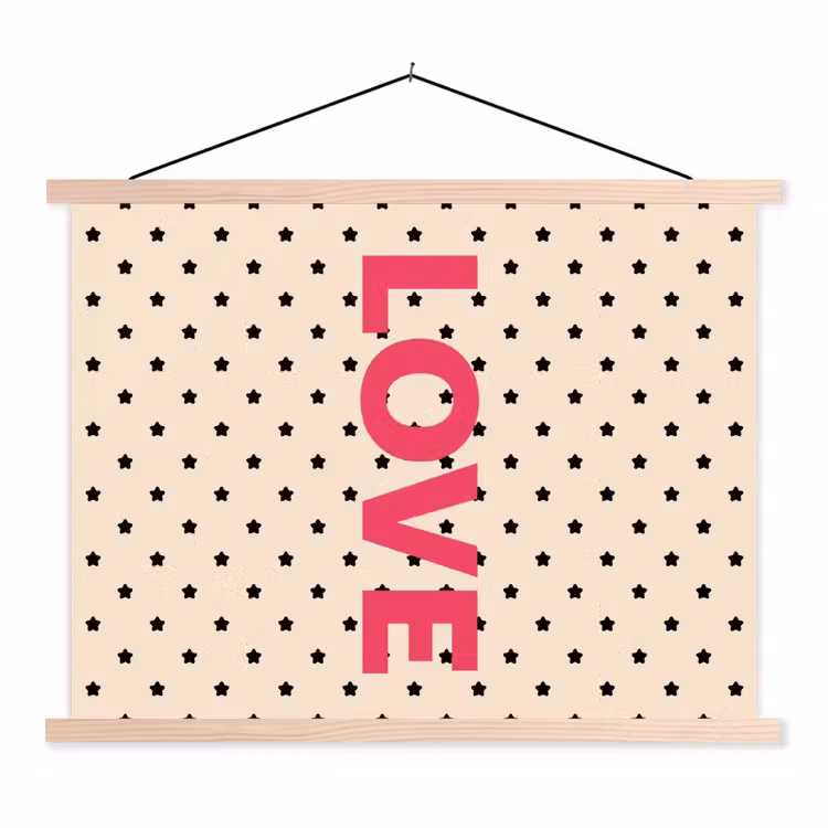 Schoolplaat - Love - Stippen - Roze — 1