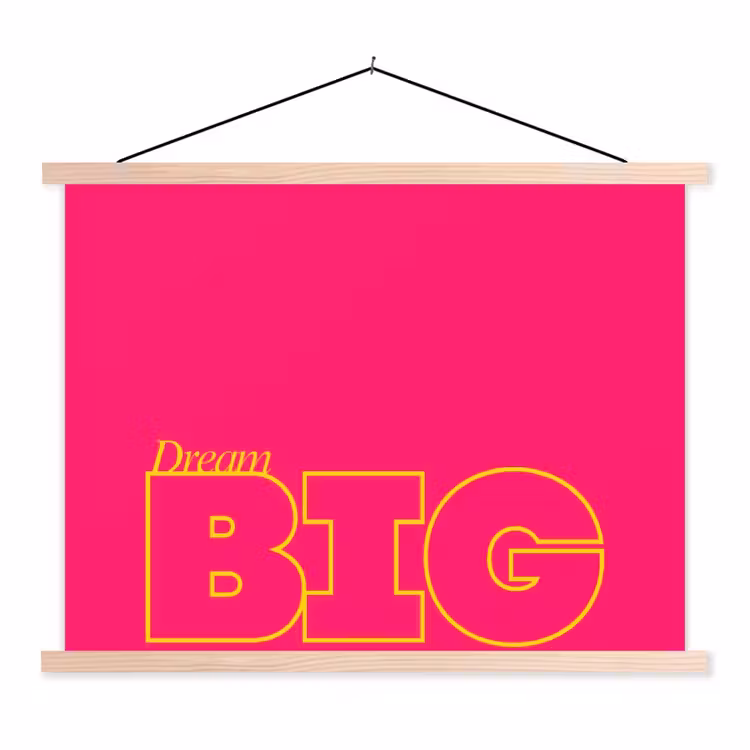 Schoolplaat - Minimalistisch - Roze - Dream big - Grafisch — 1