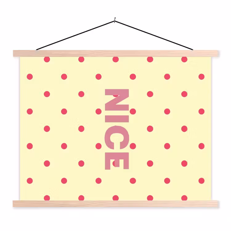 Schoolplaat - Nice - Stippen - Roze - Geel — 1