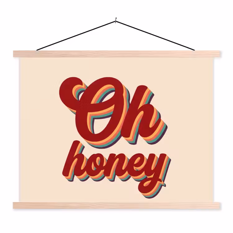 Schoolplaat - Oh honey - Rood - Schaduw — 1
