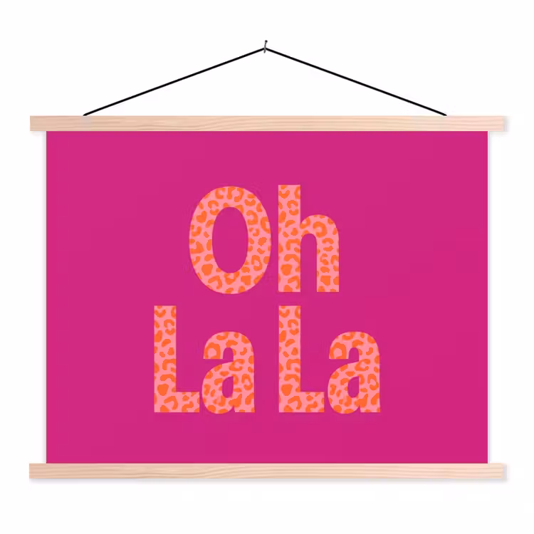 Schoolplaat - Oh la la - Luipaardprint - Roze — 1