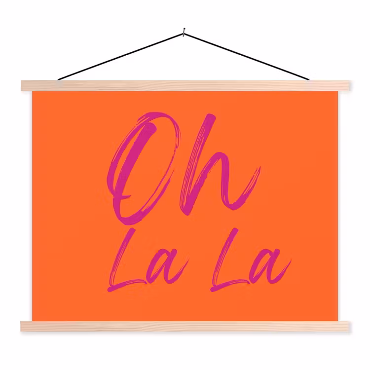 Schoolplaat - Oh la la - Oranje - Roze - Grafisch — 1