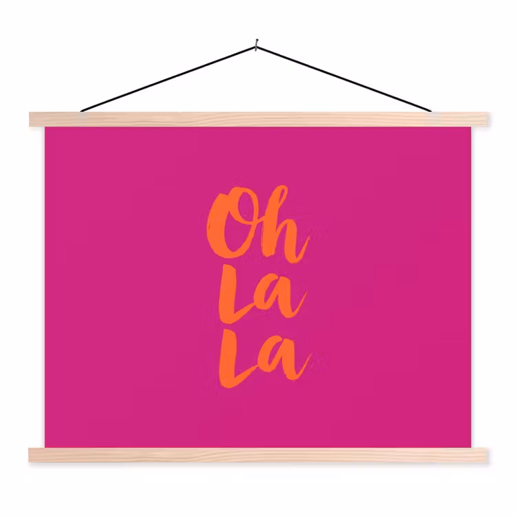 Schoolplaat - Oh la la - Roze - Oranje - Minimalistisch — 1