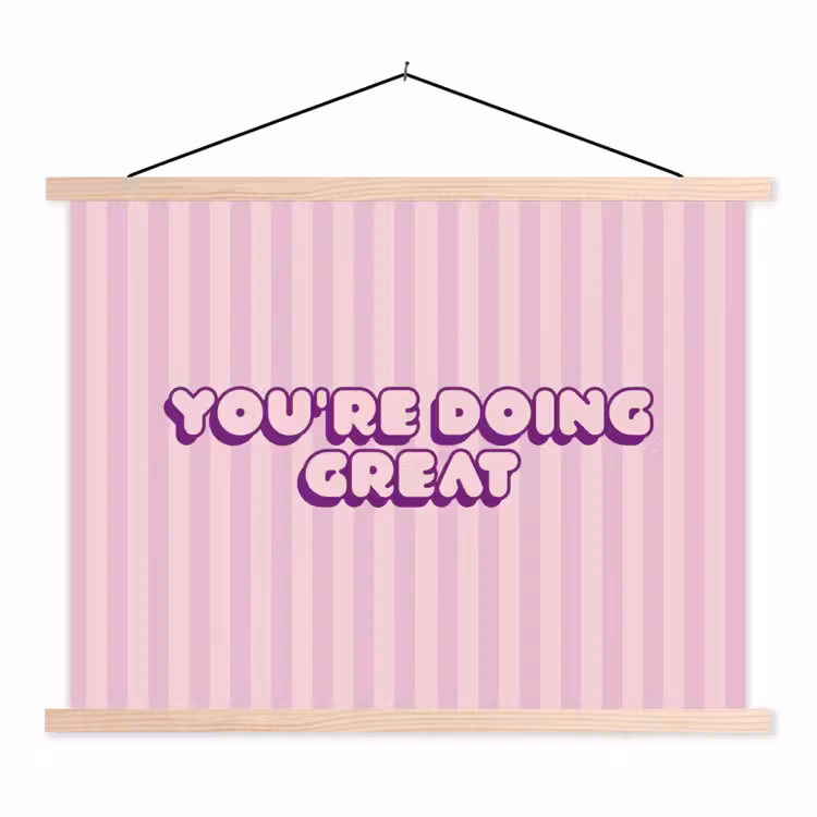 Schoolplaat - Paars - Strepen - You're doing great - Schaduw — 1