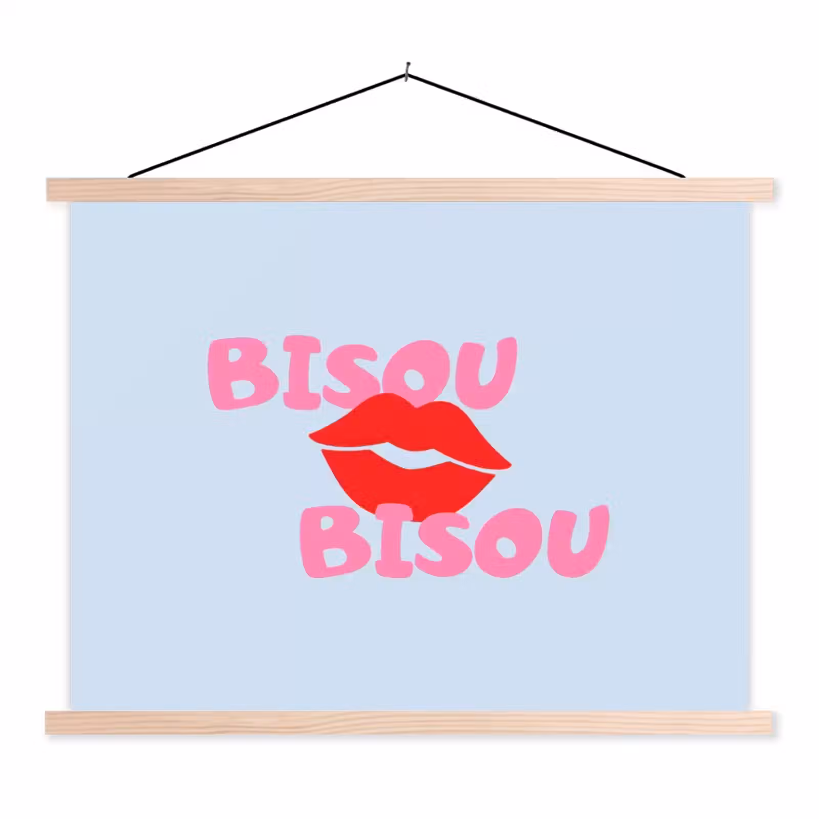 Schoolplaat - Lippen - Bisou - Blauw — 1
