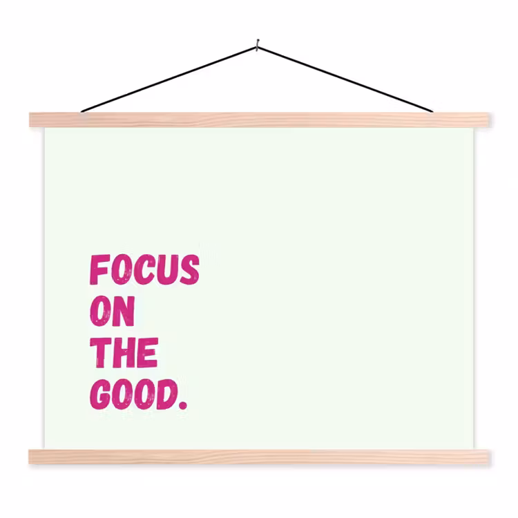 Schoolplaat - Focus on the good - Beige - Roze — 1