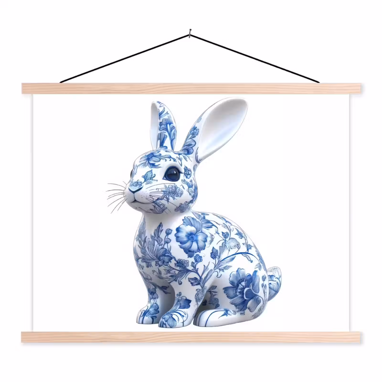 Schoolplaat - Delftsblauw - Haasje - Wit — 1