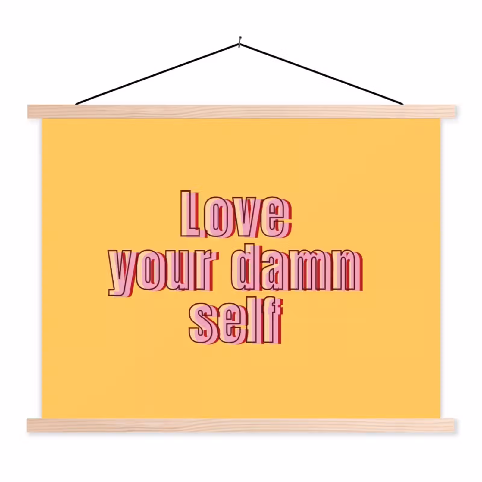 Schoolplaat - Love yourself - Roze - Geel — 1