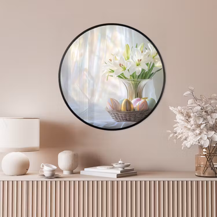 Ronde fotolijst - Vaas - Eieren - Bloemen — 4