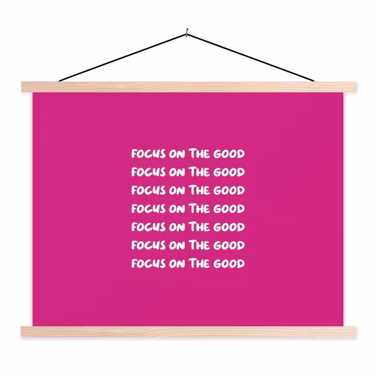 Schoolplaat - Focus on the good - Roze - wit — 1
