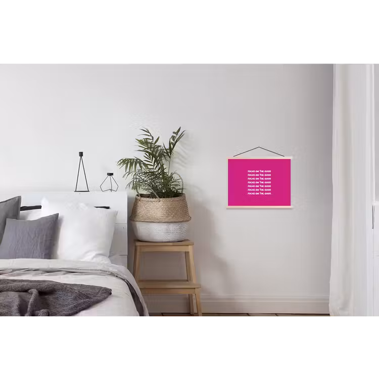 Schoolplaat - Focus on the good - Roze - wit — 2