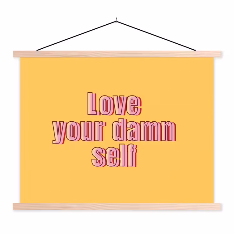 Schoolplaat - Love yourself - Roze - Geel — 1