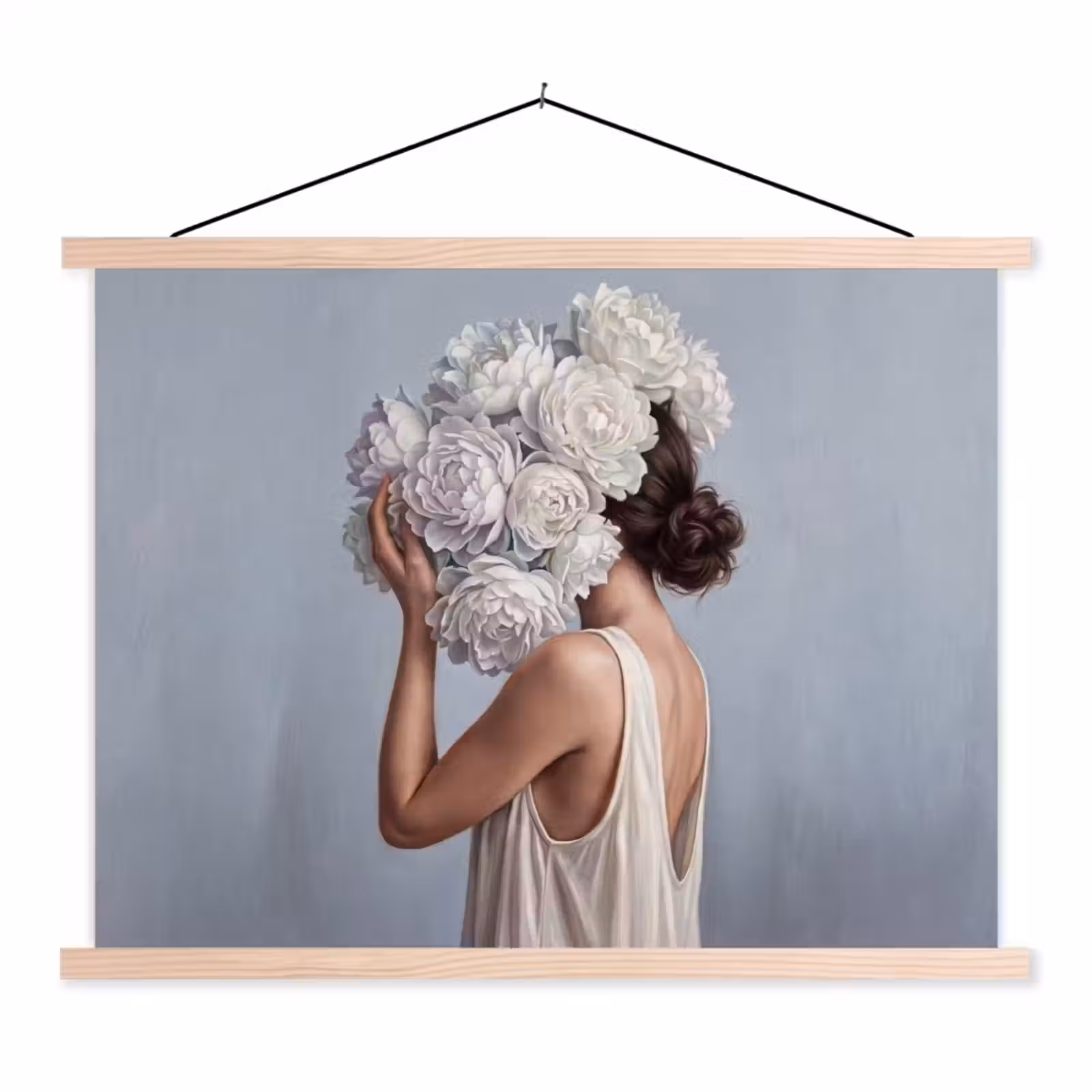 Schoolplaat - Bloemen - Vrouw - Wit — 1