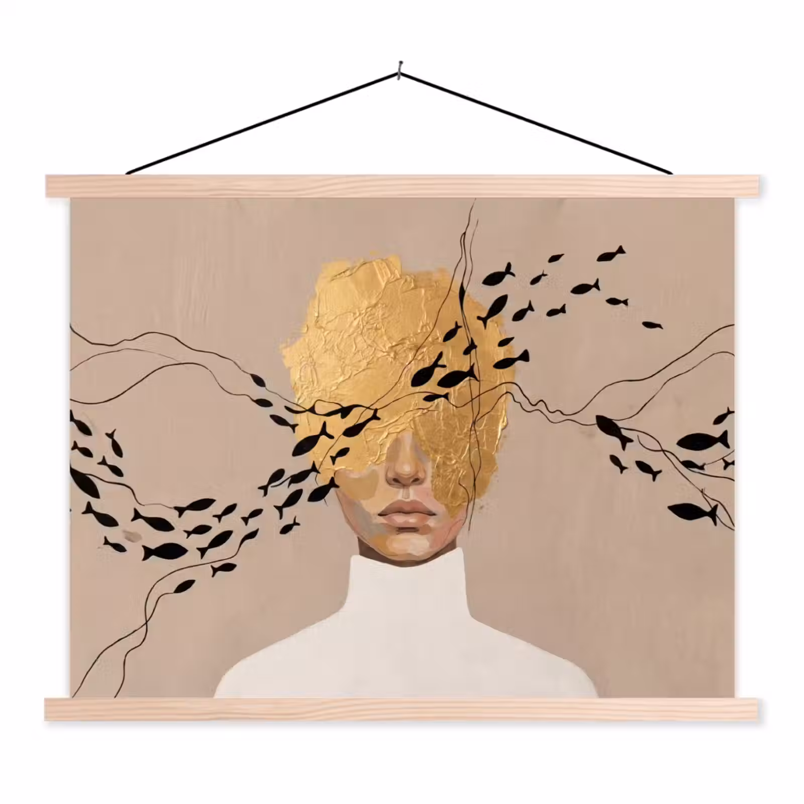Schoolplaat - Modern - Vrouw - Goud — 1