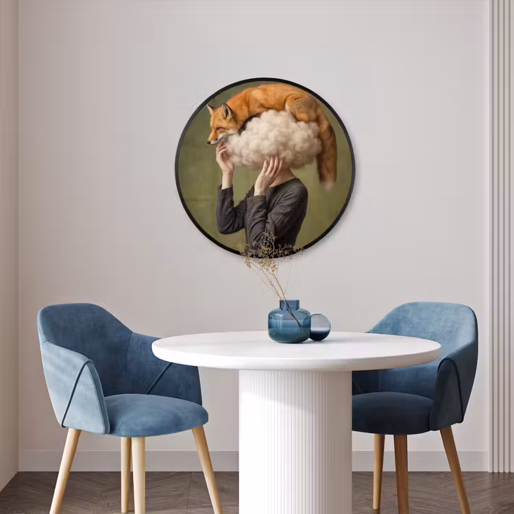 Ronde fotolijst - Vos - Surrealistisch - Groen — 3