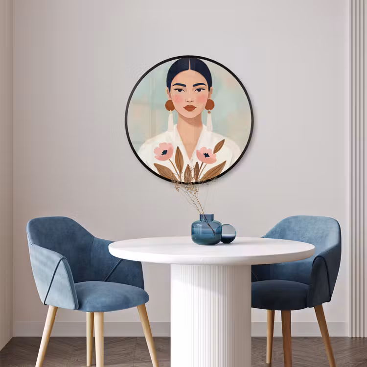 Ronde fotolijst - Vrouw - Kimono - Pastel — 3