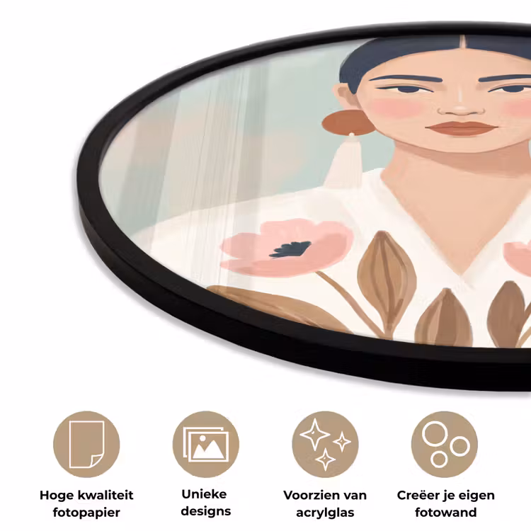Ronde fotolijst - Vrouw - Kimono - Pastel — 5