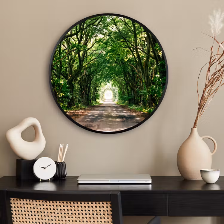 Ronde fotolijst - Weg - Bomen - Natuur - Groen — 2