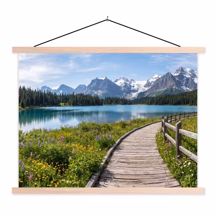 Schoolplaat - Bergen - Meer - Landschap - Blauw — 1