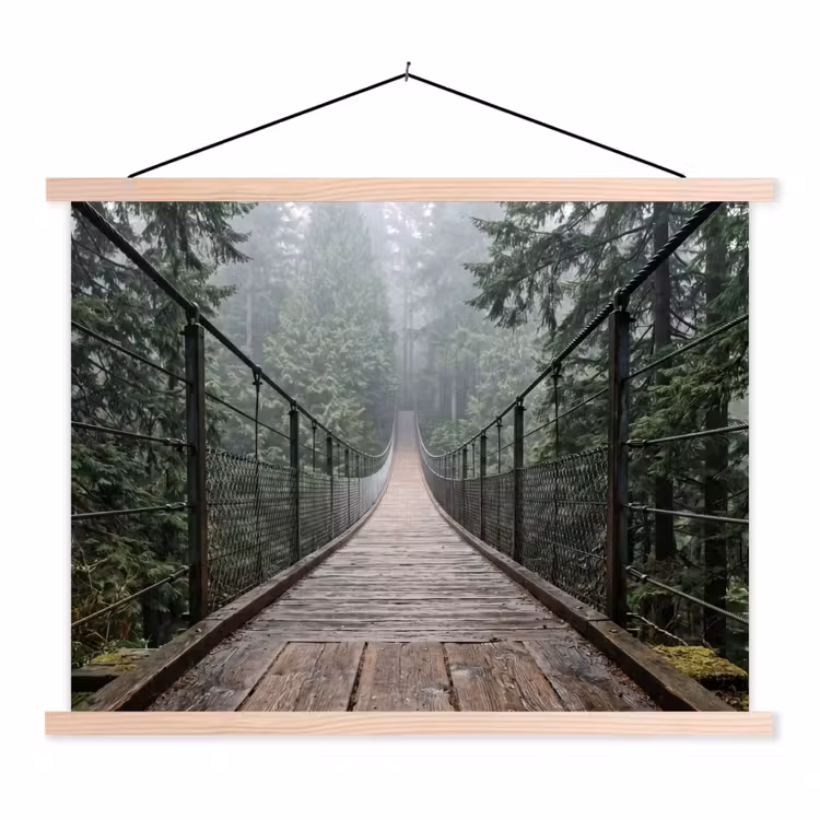 Schoolplaat - Brug - Bos - Mist - Natuur — 1