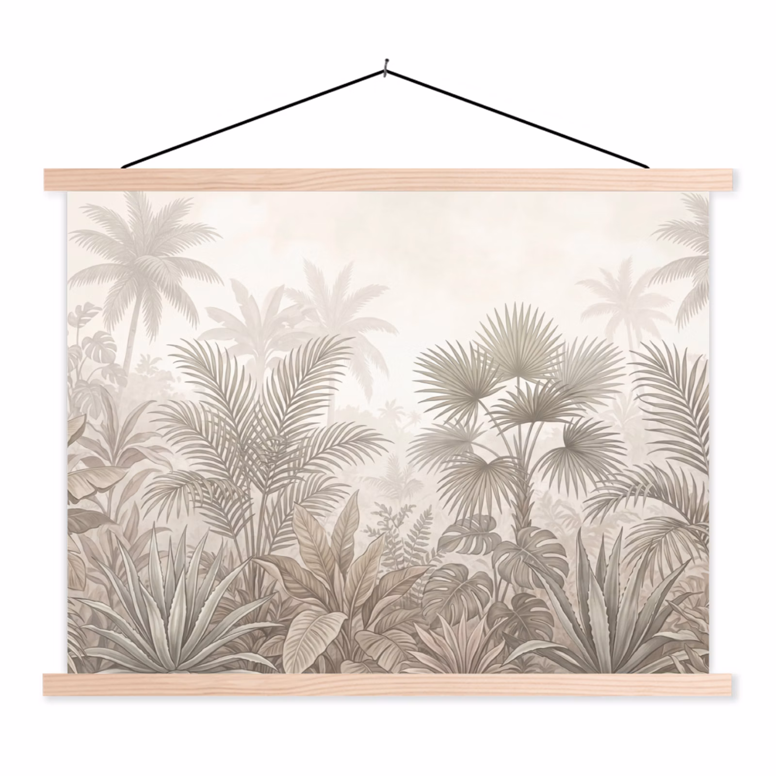 Schoolplaat - Jungle - Tropisch - Natuur -Vintage - Beige — 1