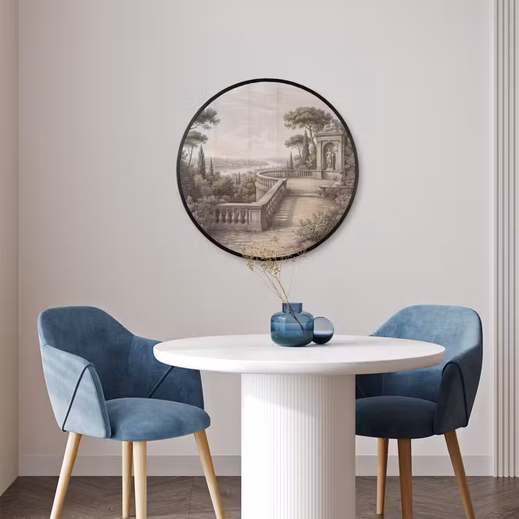 Ronde fotolijst - Terras - Stad - Uitzicht - Rivier — 3