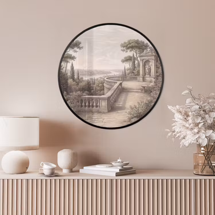 Ronde fotolijst - Terras - Stad - Uitzicht - Rivier — 4
