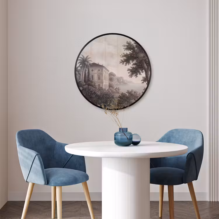 Ronde fotolijst - Zee - Villa - Beige — 3