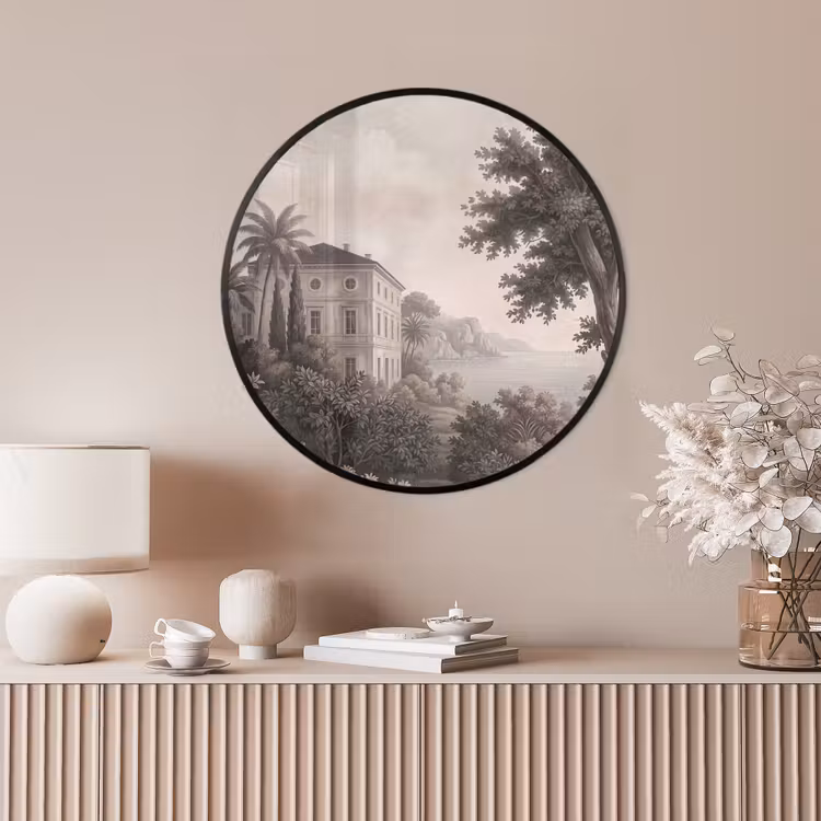 Ronde fotolijst - Zee - Villa - Beige — 4