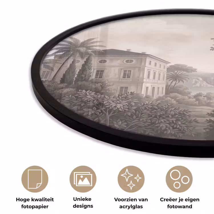 Ronde fotolijst - Zee - Villa - Beige — 5
