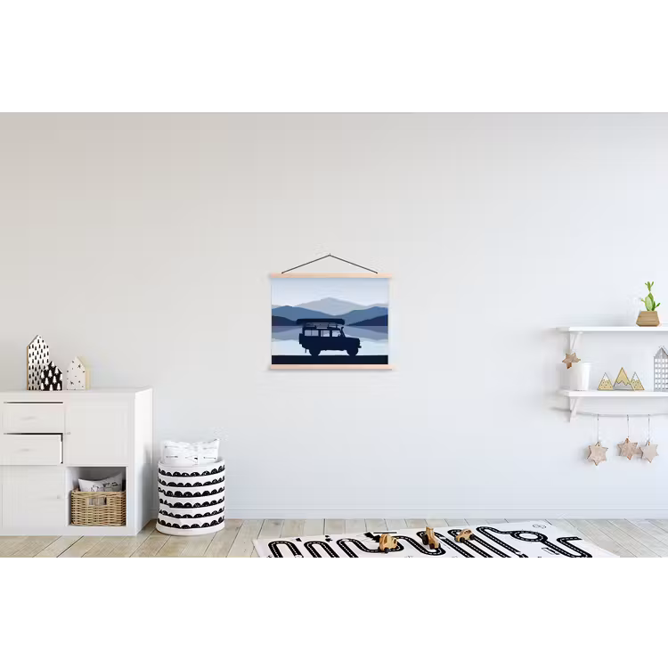 Schoolplaat - Auto - Meer - Bergen - Blauw — 3