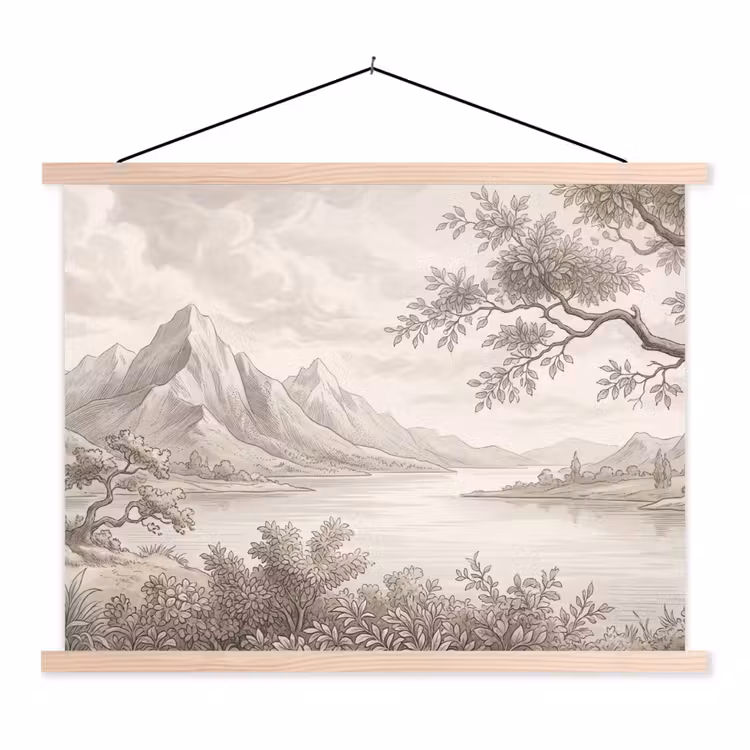 Schoolplaat - Landschap - Bergen - Meer - Natuur — 1