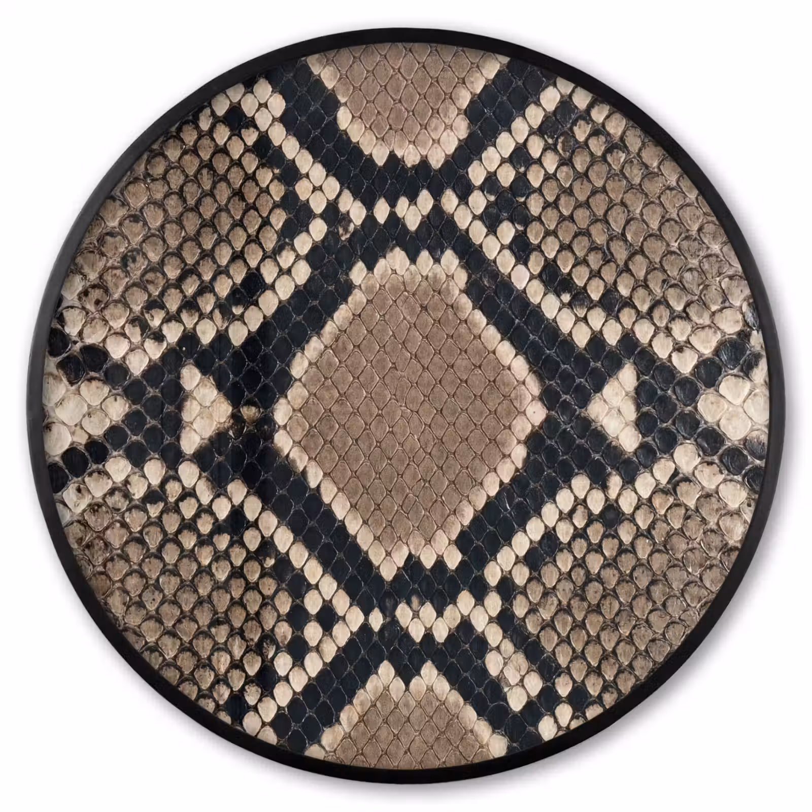 Ronde fotolijst - Slangenprint - Python - Bruin — 1