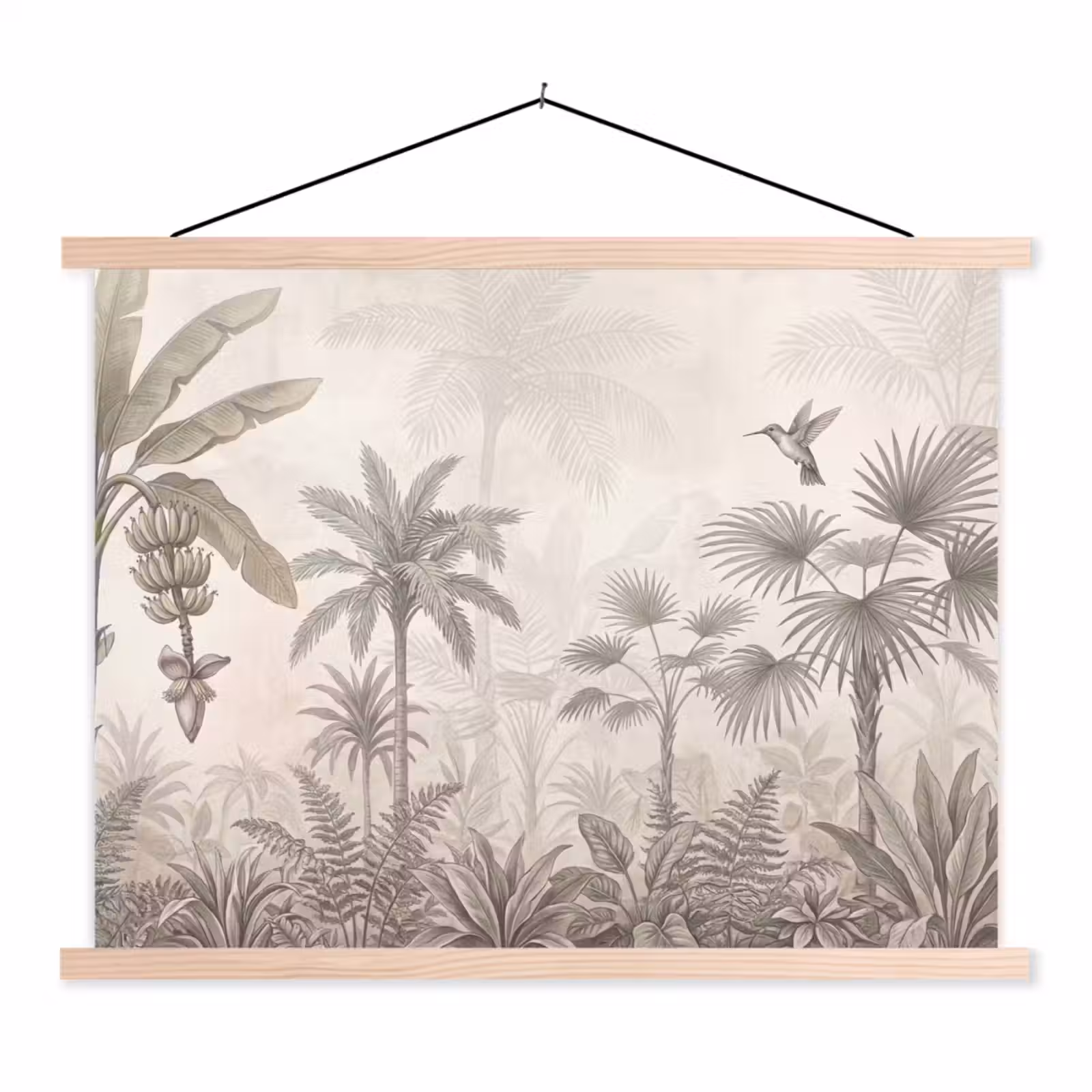 Schoolplaat - Jungle - Banenboom - Kolibrie - Beige — 1