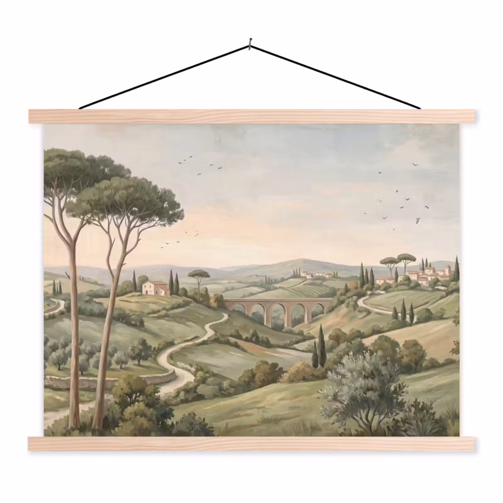 Schoolplaat - Landschap - Heuvels - Zandpad - Groen — 1