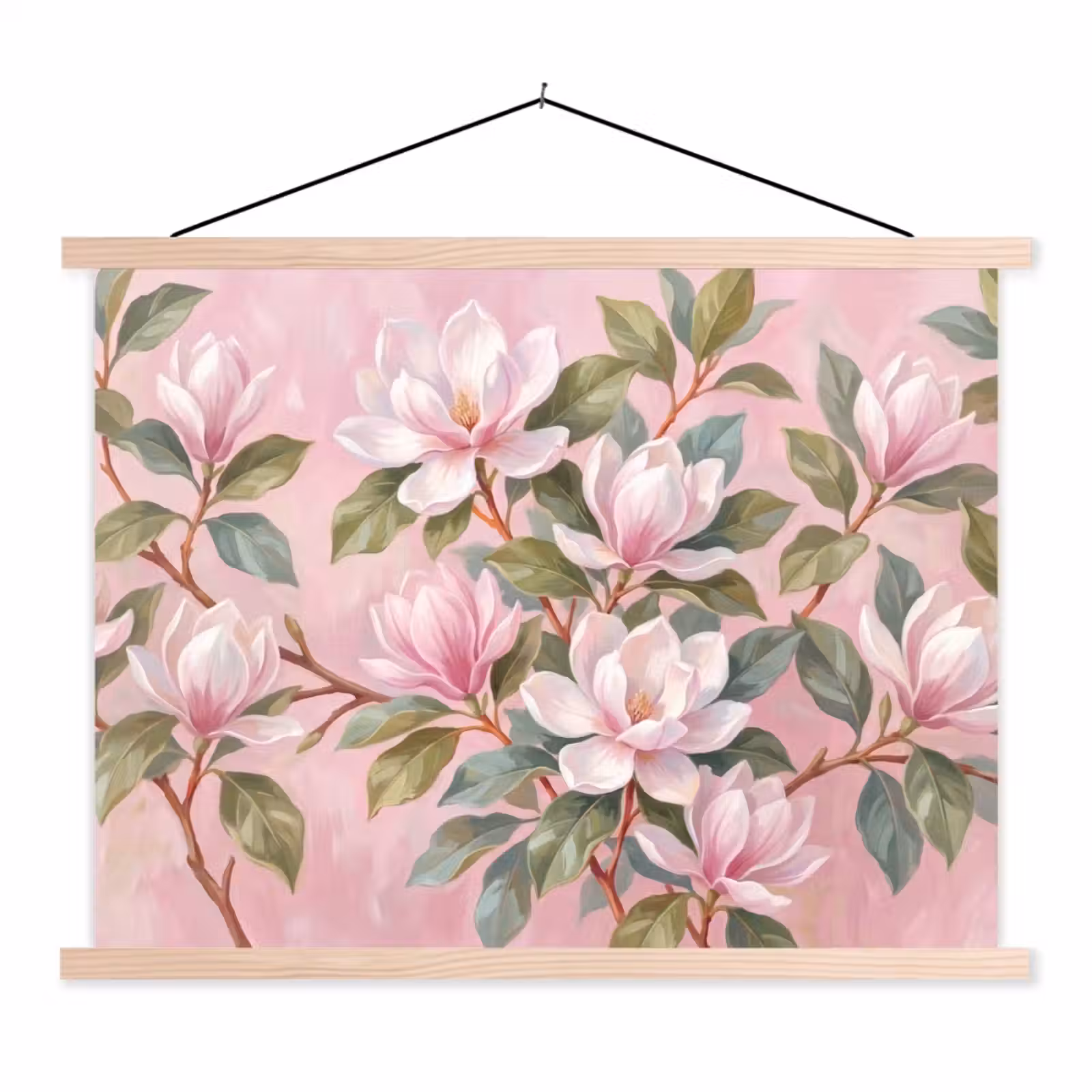 Schoolplaat - Magnolia's - Patroon - Roze — 1