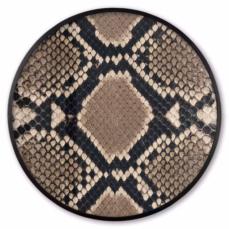 Ronde fotolijst - Slangenprint - Python - Bruin — 1