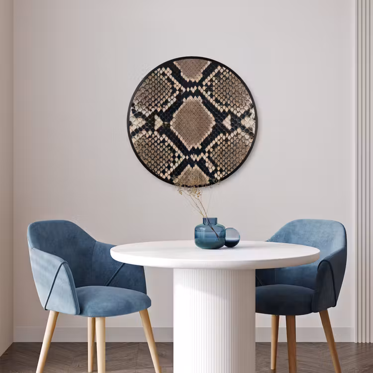 Ronde fotolijst - Slangenprint - Python - Bruin — 3