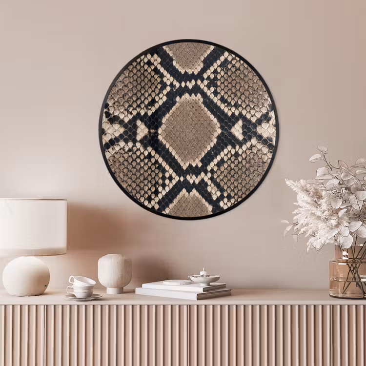 Ronde fotolijst - Slangenprint - Python - Bruin — 4