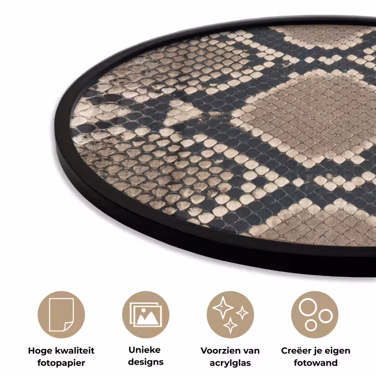 Ronde fotolijst - Slangenprint - Python - Bruin — 5