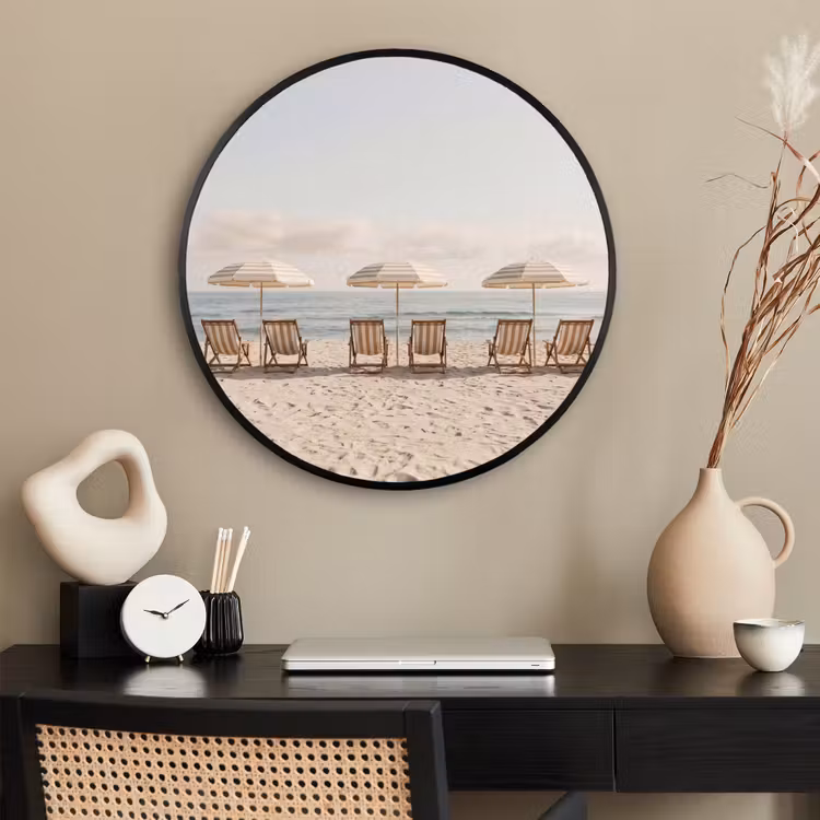 Ronde fotolijst - Strand - Stoelen - Parasol — 2