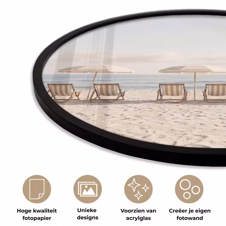 Ronde fotolijst - Strand - Stoelen - Parasol — 5