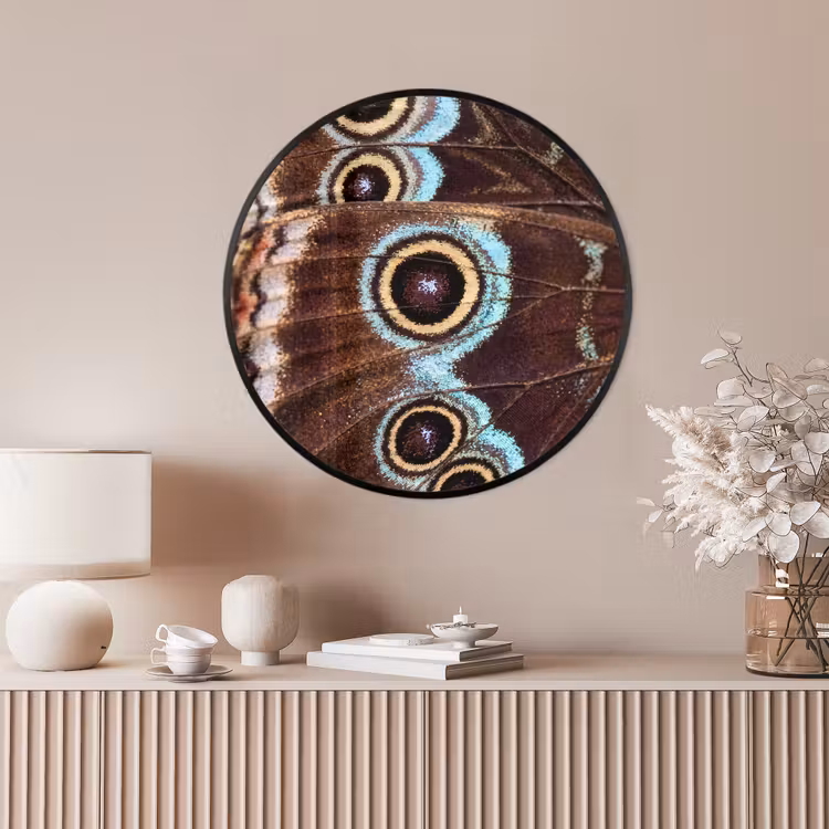 Ronde fotolijst - Vleugels - Vlinder - Blauw — 4