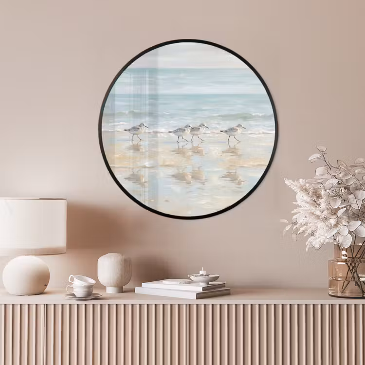 Ronde fotolijst - Vogels - Strand - Zee — 4