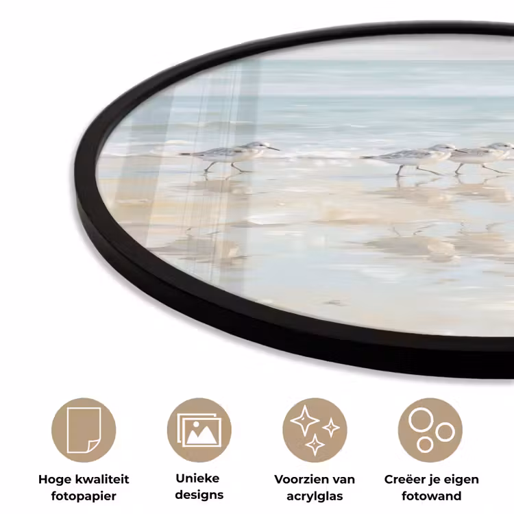 Ronde fotolijst - Vogels - Strand - Zee — 5