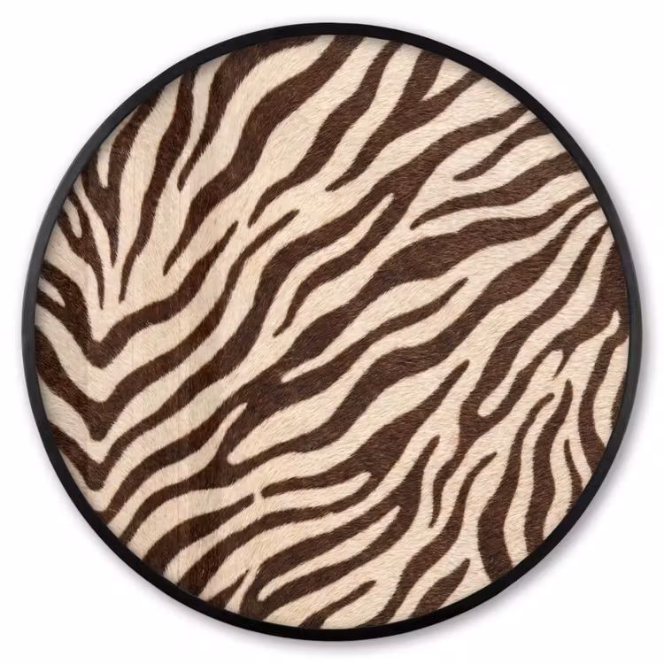 Ronde fotolijst - Zebra - Strepen - Bruin — 1